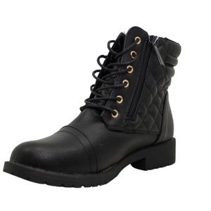 Top Moda Black Combat Boots